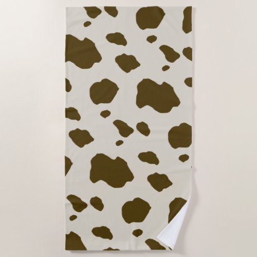 Animal Brown Cow Spots Faux Skin Beach Towel