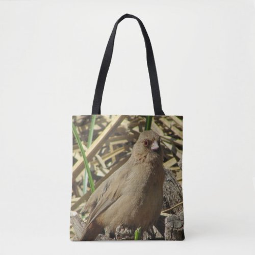 Animal Brown Towhee Bird Photo Nature Tote Bag