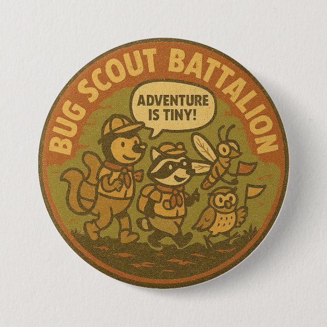 Animal Bug Scout Battalion Tiny Adventure Button (Front)