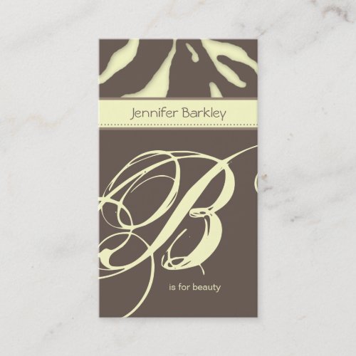 Animal Business Card Zebra Beauty Salon Ylw Taupe