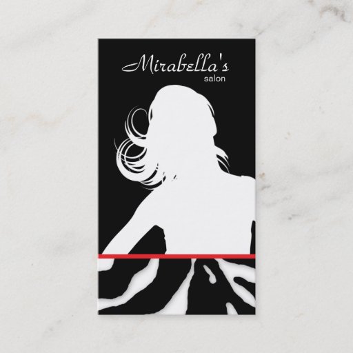 Customizable Animal Business Card Zebra Hair Salon Black Red
