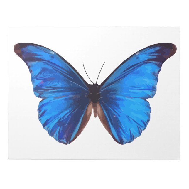 Animal Butterfly Insect Nature Morpho Blue Notepad (Front)
