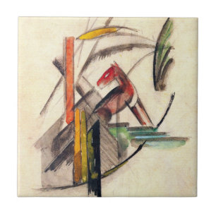 Animal by Franz Marc, Vintage Expressionism Art Ceramic Tile