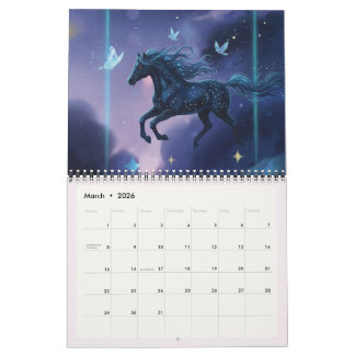 Animal Calendar 2026 Fantasy Animal Galaxy Night  