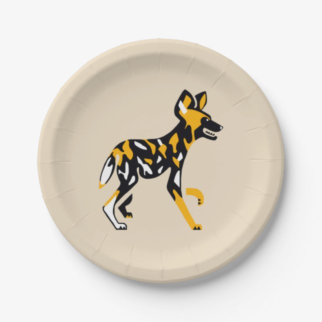 Animal  -Cape hunting dog -Wildlife - Nature Paper Plates (Front)