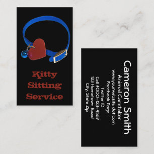 Animal Care Busines Blue Collar Red Heart Business Card