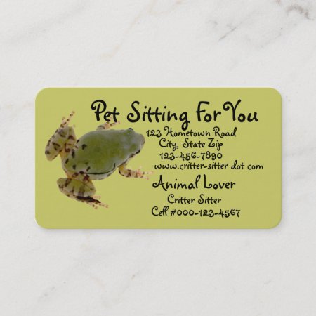 Animal Care Business Overhead Frog Photograph Business Card