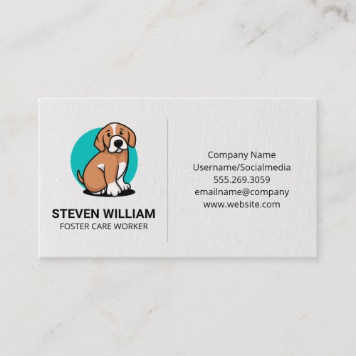 Animal Care  Shelter  Cute Dog Sitting Logo Business Card