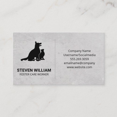 Animal Care  Shelter  Dog Cat Logo Business Card