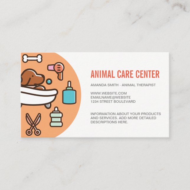 Animal Care Sitting Training Services Business Card (Front)