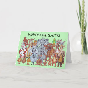 Animal Caricature Leaving Card
