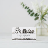 Animal Cartoon Unicorn Elephant Lion Zoo Business Card (Standing Front)