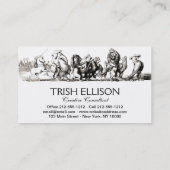 Animal Cartoon Unicorn Elephant Lion Zoo Business Card (Back)