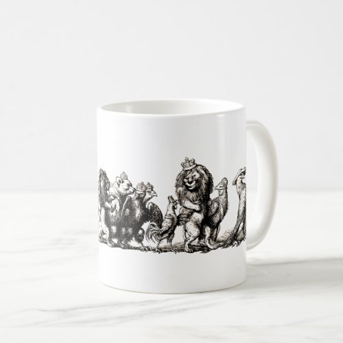 Animal Cartoon Unicorn Elephant Lion Zoo Coffee Mug