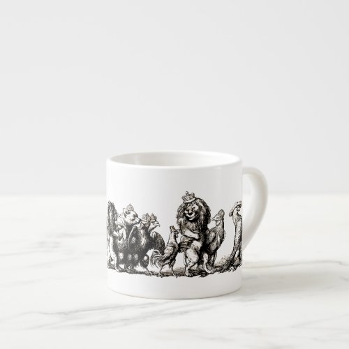 Animal Cartoon Unicorn Elephant Lion Zoo Espresso Cup
