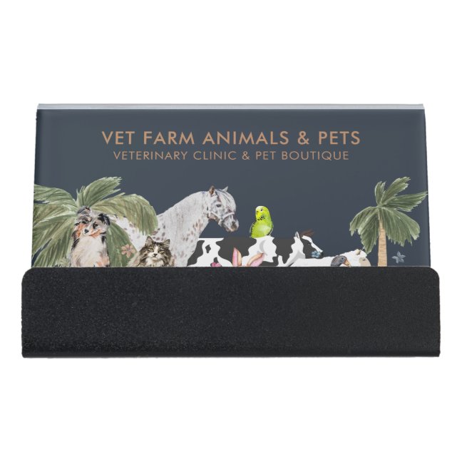 Animal Cat Dog Pet Desk Business Card Holder