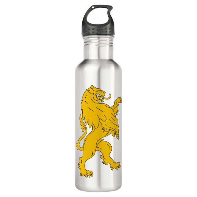 Animal Cat Heraldry Lion Mammal Stylised Stainless Steel Water Bottle (Front)