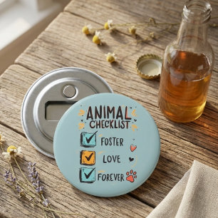 Animal Checklist Foster Love Forever Rescue Gift Bottle Opener