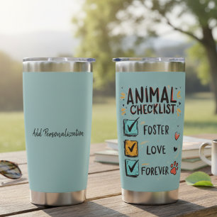 Animal Checklist Rescue Pet Lover Insulated Tumbler