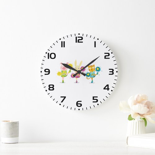 Animal Cheer Squad Large Clock