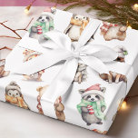 Animal Christmas Holiday Wrapping Paper<br><div class="desc">This Christmas,  surprise the kids with something extra special! Our festive Christmas paper is filled with dreamy watercolors of baby animals,  all set against a bright white backdrop for an extra special touch. Kids will love the festive and delightful images that are perfect for the holiday season!</div>