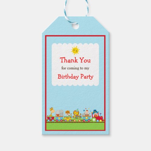 Animal Circus Train Gift Tag