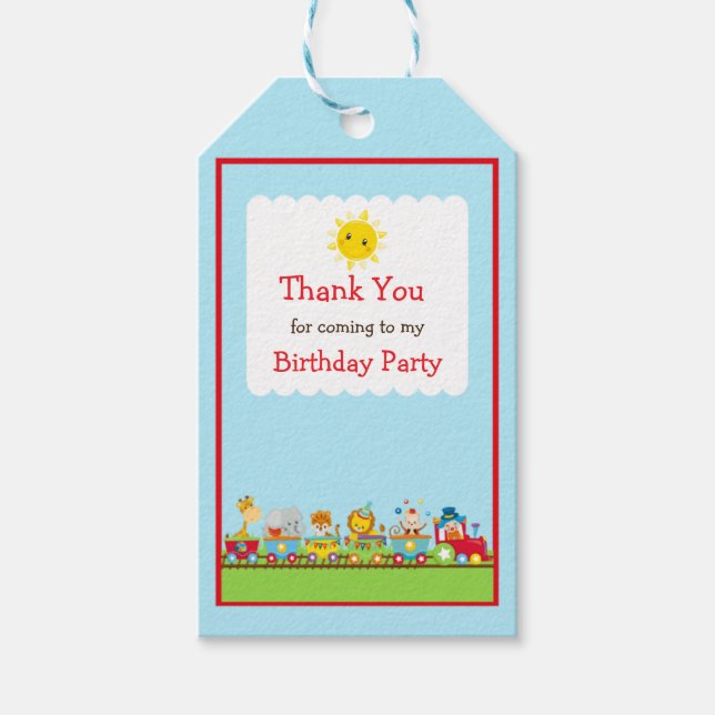 Animal Circus Train Gift Tag (Front)