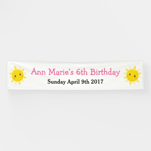 Animal Circus Train Kids Birthday in Pink Banner