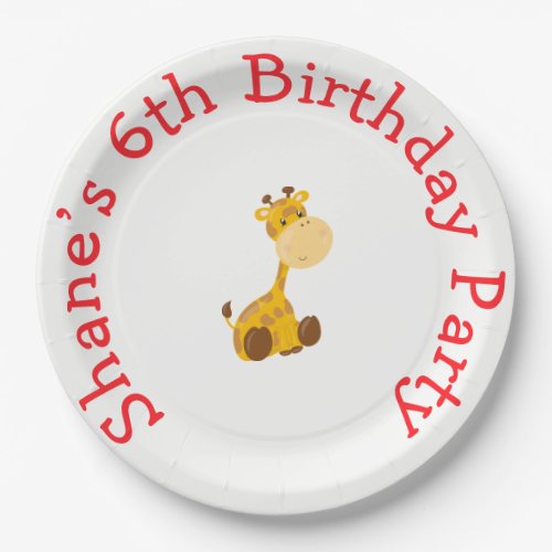 Animal Circus Train Kids Birthday in Red Paper Plates