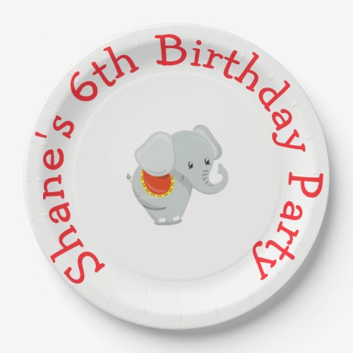 Animal Circus Train Kids Birthday in Red Paper Plates