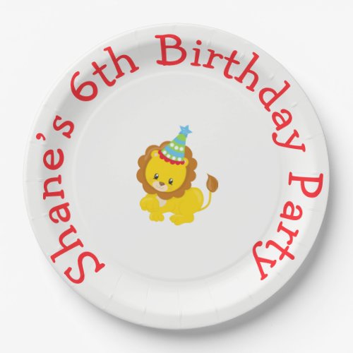 Animal Circus Train Kids Birthday in Red Paper Plates