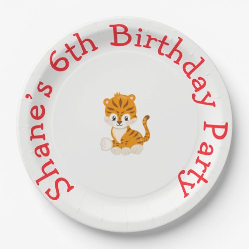 Animal Circus Train Kids Birthday in Red Paper Plates