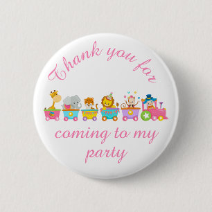 Animal Circus Train Kids 'Thank you for coming' Button