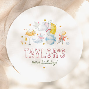 Animal Circus Watercolor Carnival Birthday Party Paper Plates