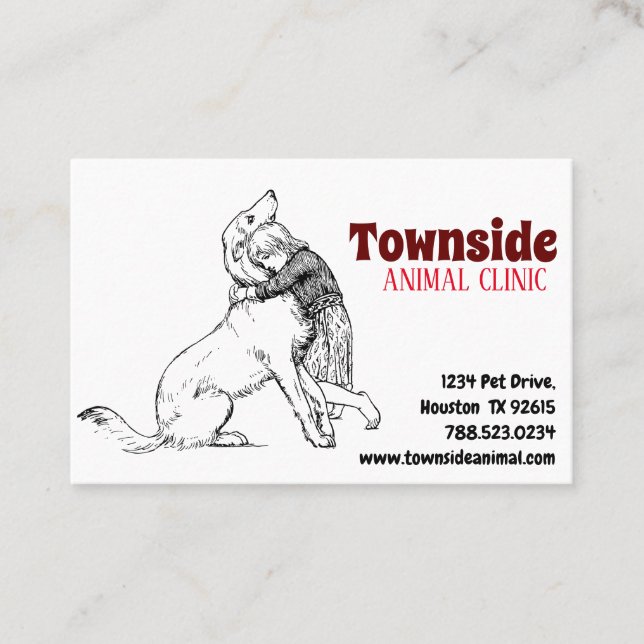 Animal Clinic 3 European Size Business Card (Front)