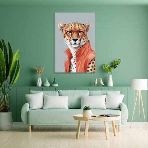 Animal Club Collection _ Artwork 5 _ Cheetah _ Faux Canvas Print