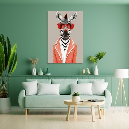 Animal Club Collection _ Artwork 9 _ Zebra _ Faux Canvas Print