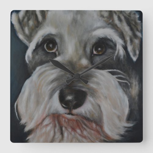 Animal Collection _ The Schnauzer Square Wall Clock