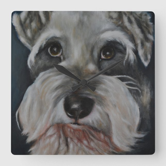 Animal Collection - The Schnauzer Square Wall Clock (Front)