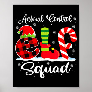 Animal Control Elf Squad Christmas Officer Matchin Poster