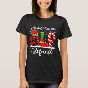 Animal Control Elf Squad Christmas Officer Matchin T-Shirt