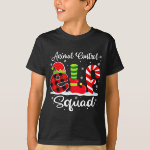 Animal Control Elf Squad Christmas Officer Matchin T-Shirt