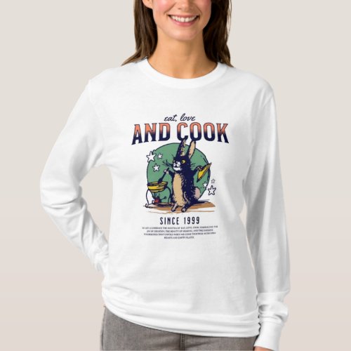 animal cook sleeve  basic  T_Shirt