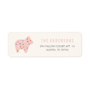 Animal Cookie Address Label - Bubblegum