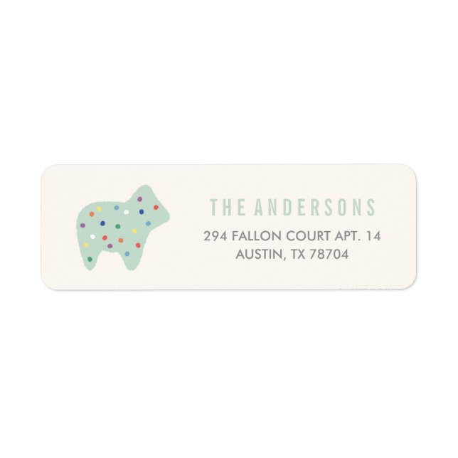 Animal Cookie Address Label - Mint (Front)