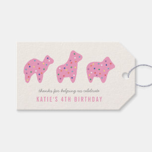 Animal Cookie Birthday Party Favor Tag - Magenta