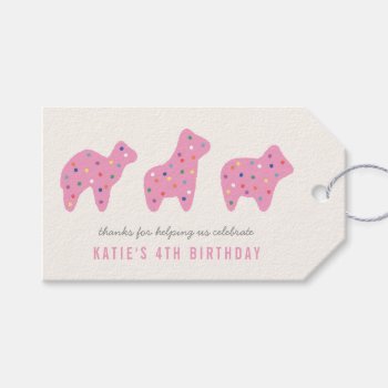 Animal Cookie Birthday Party Favor Tag - Magenta by AmberBarkley at Zazzle