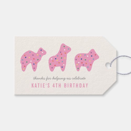 Animal Cookie Birthday Party Favor Tag _ Magenta