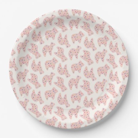 Animal Cookie Paper Plate - Bubblegum