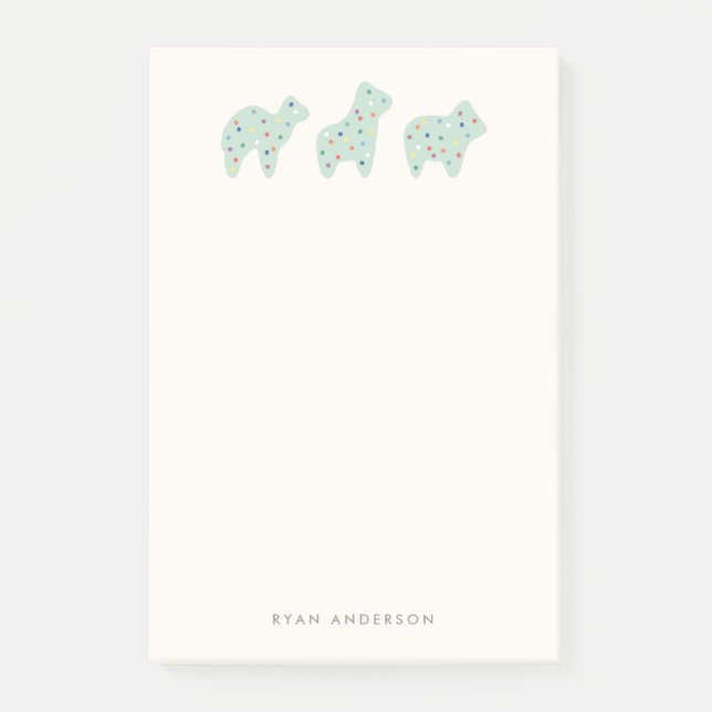 Animal Cookie Parade Kid's - Mint Post-it Notes (Front)